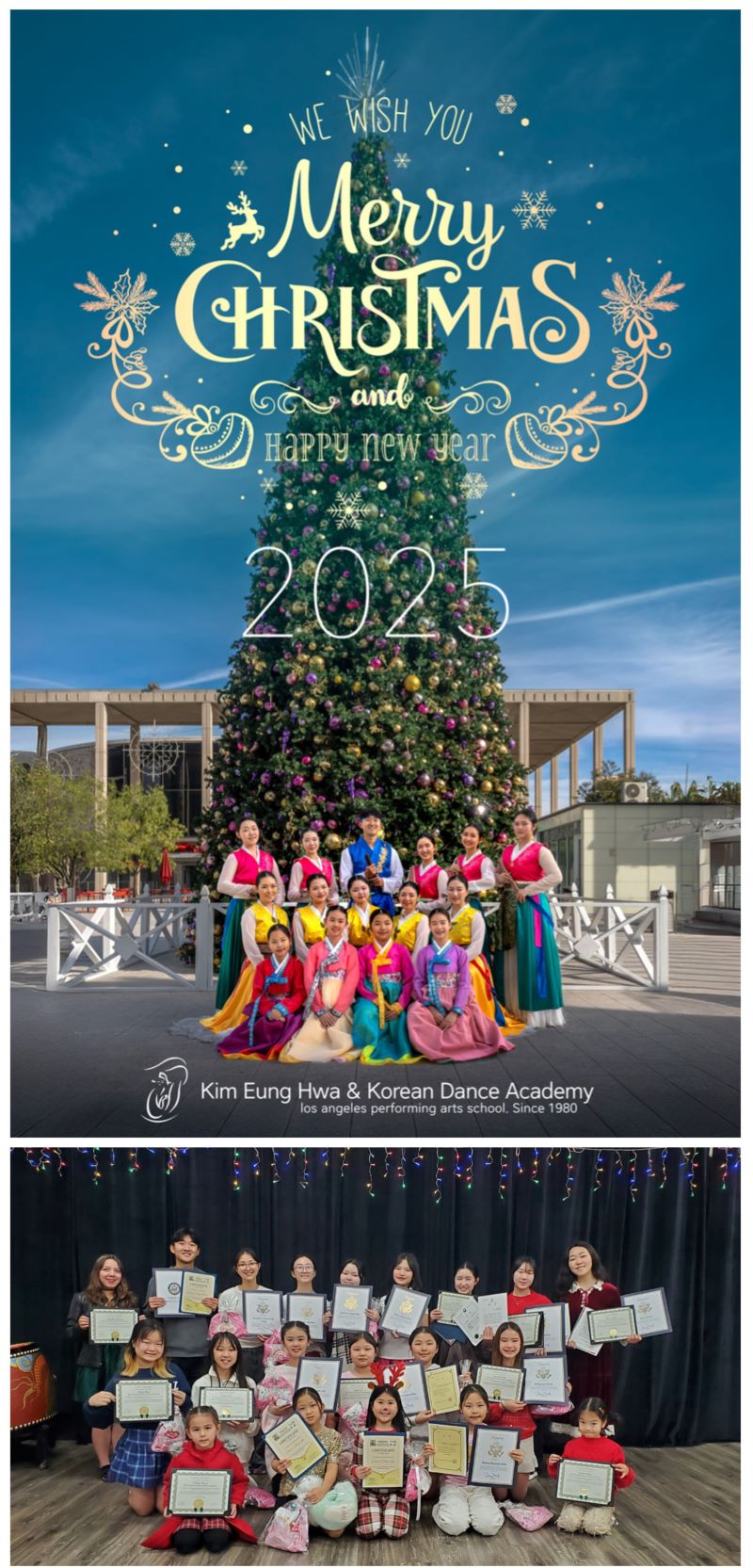 Kim Eung Hwa Korean Dance Academy members display community service awards in 2024